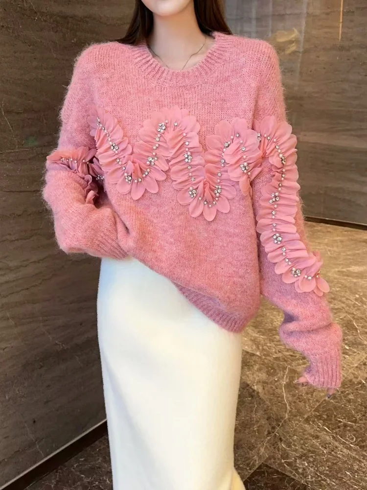 New Autumn Winter Fashion Slimming Luxury Beaded Knitted Sweater Women's Long Sleeved Sweater Top Trendy Female Clothing
New Autumn Winter Fashion Slimming Luxury Beaded Knitted Sweater Women's Long Sleeved Sweater Top Trendy Female Clothing