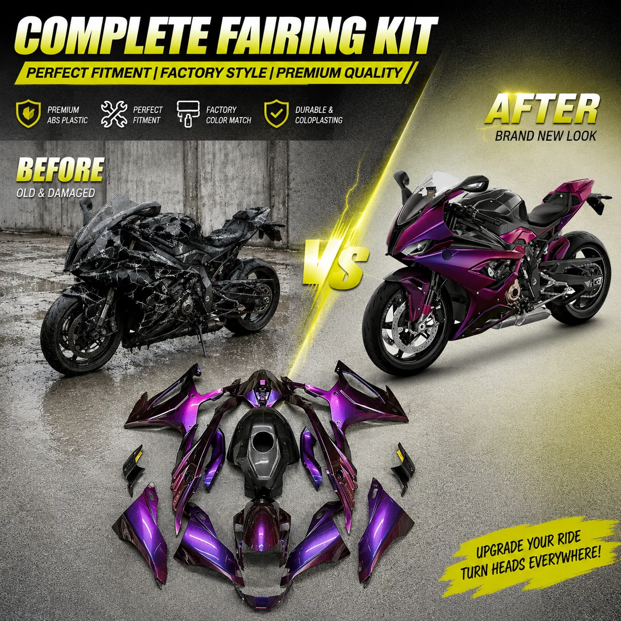 For BMW S1000RR 23-24 Aftermarket Motorbike Fairings Kit Injection ABS Plastic Full Bodywork Carbon Fiber Cowling Pre-Drilled
For BMW S1000RR 23-24 Aftermarket Motorbike Fairings Kit Injection ABS Plastic Full Bodywork Carbon Fiber Cowling Pre-Drilled