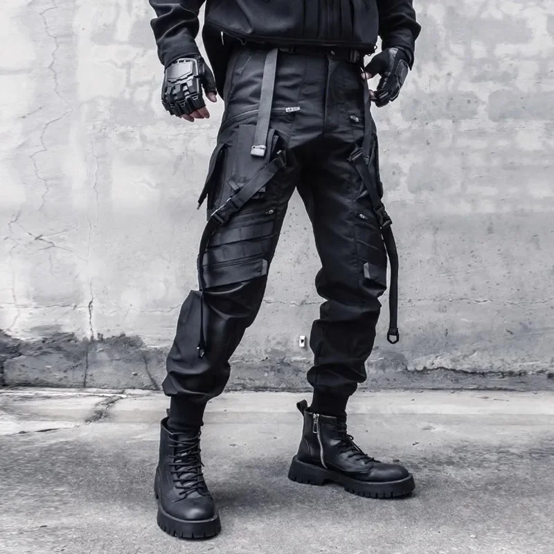 Functional Cargo Pants Men Fashion Tactical Ribbons Design Trousers 2025 Spring Hip Hop Streetwear Pants Black
Functional Cargo Pants Men Fashion Tactical Ribbons Design Trousers 2025 Spring Hip Hop Streetwear Pants Black
