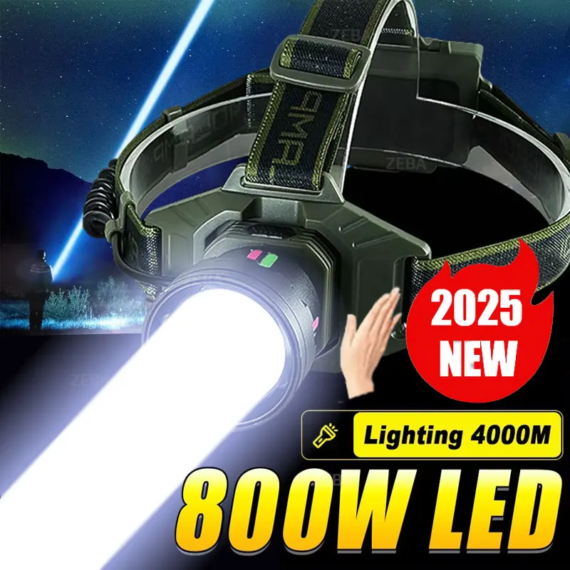 1000000000LM Most Powerful Headlights 800W LED Headlight 4000M Super Long Shot Headlamp Head Lantern For Ourdoor Camping Light
1000000000LM Most Powerful Headlights 800W LED Headlight 4000M Super Long Shot Headlamp Head Lantern For Ourdoor Camping Light