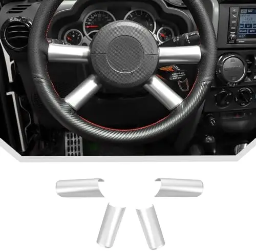 Steering Wheel Cover for 2007-2010 Wrangler JK JKU (Silver)
Steering Wheel Cover for 2007-2010 Wrangler JK JKU (Silver)