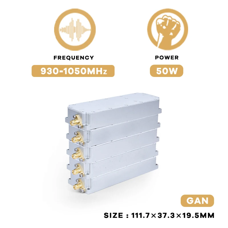 50W 930-1050MHz GaN Anti Drone Module Unmanned Aircraft Interference System Advanced C-UAS Solution for Drone Defense
50W 930-1050MHz GaN Anti Drone Module Unmanned Aircraft Interference System Advanced C-UAS Solution for Drone Defense