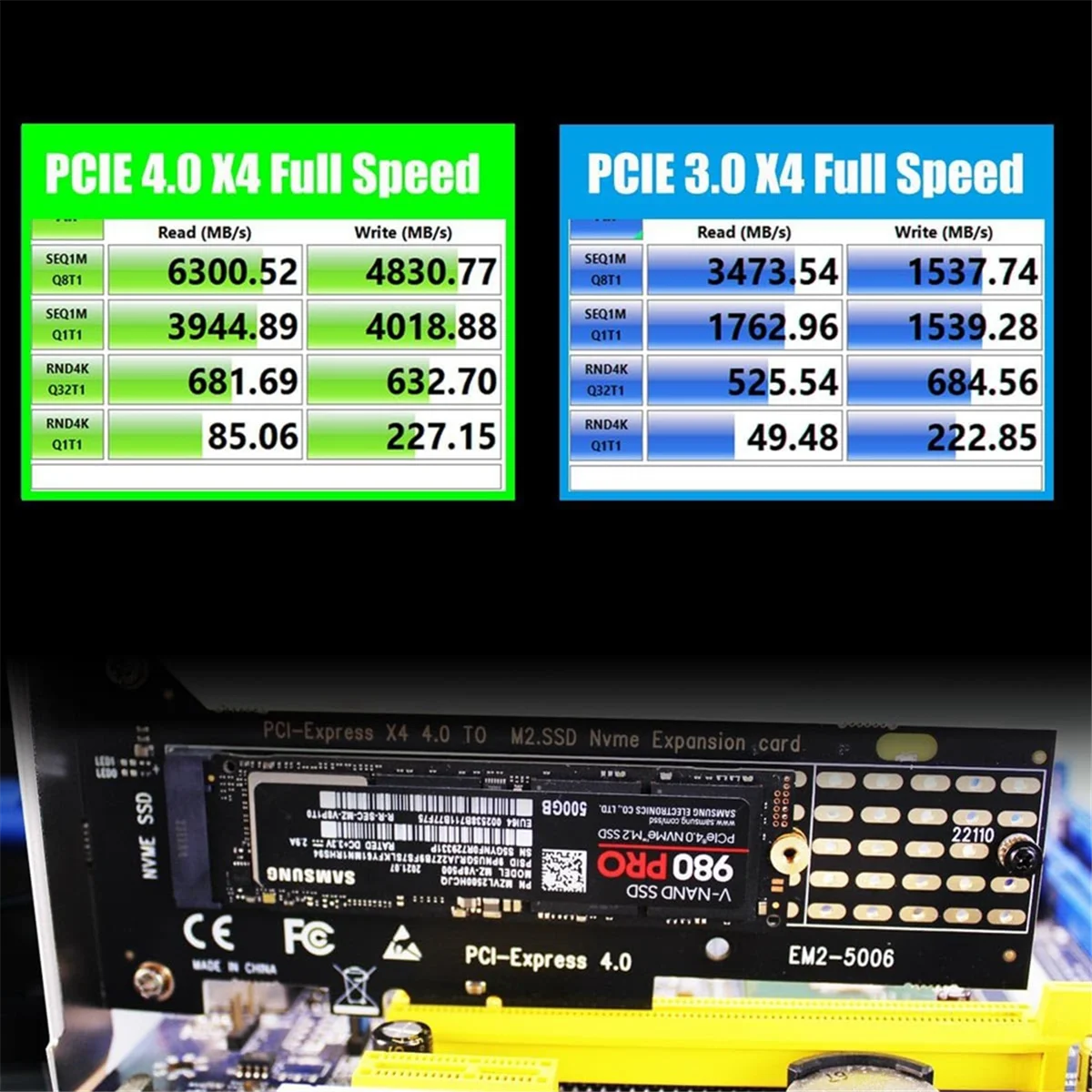 M.2 NVMe to PCIe 4.0 X4 Adapter, PCIe 4.0/3.0 X4 Full Speed Support 22110/2280/2260/2242/2230 F
M.2 NVMe to PCIe 4.0 X4 Adapter, PCIe 4.0/3.0 X4 Full Speed Support 22110/2280/2260/2242/2230 F