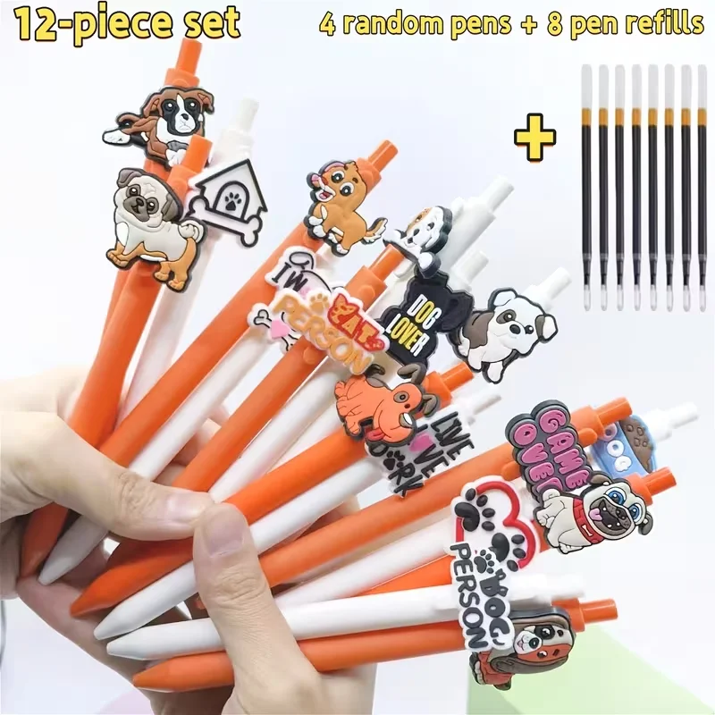 12pcs pet dog themed series ballpoint pens, random 4 pens+8 replacement cores, smooth writing, office and study supplies
12pcs pet dog themed series ballpoint pens, random 4 pens+8 replacement cores, smooth writing, office and study supplies