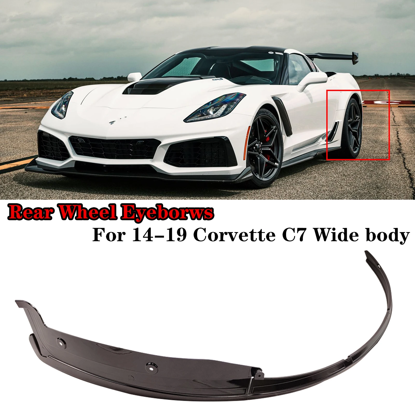 A pair(Left And Right) rear wheel Eyebrows Fender For Chevrolet Corvette C7 2014-2019 Flares Glossy Black Carbon Fiber Look
A pair(Left And Right) rear wheel Eyebrows Fender For Chevrolet Corvette C7 2014-2019 Flares Glossy Black Carbon Fiber Look