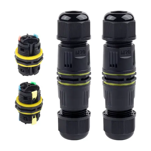 1PCS IP68 M20 Adapter Draht Anschlüsse, Push-in Terminal, Elektrische Anschlussdose, mit Nylon PA66 und Terminal, 2/3/4/5 Pin, Kein Schweißen