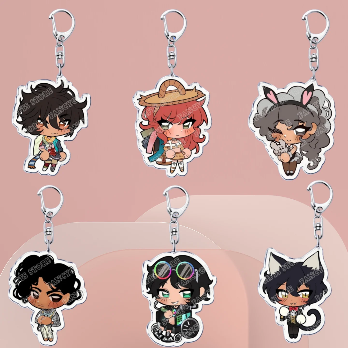 Anime Game Character Image Keychains for Mr. Qi Scarlett Cecilia Shane Accessories Bag Keyrings Key Chain Ring Lovely Gift
Anime Game Character Image Keychains for Mr. Qi Scarlett Cecilia Shane Accessories Bag Keyrings Key Chain Ring Lovely Gift