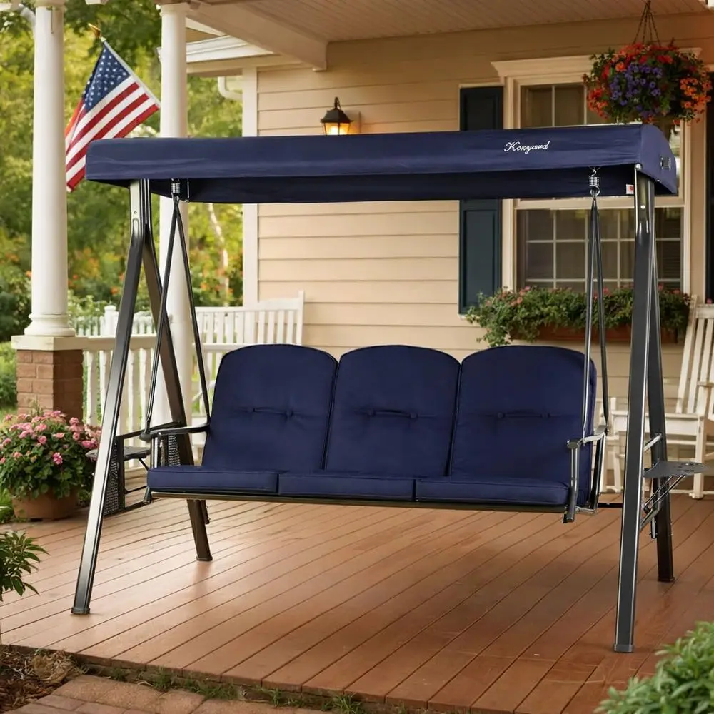 Herbert Deluxe 3Seat Patio Porch Swing with Stand, Adjustable Canopy, Outdoor Freestanding Swing Chair for Backyard, Poolside,
Herbert Deluxe 3Seat Patio Porch Swing with Stand, Adjustable Canopy, Outdoor Freestanding Swing Chair for Backyard, Poolside,
