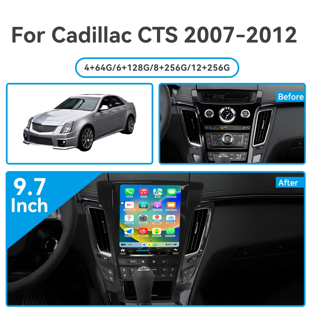 Wireless Carplay 9.7 Inch Ultra-thin HD Screen For Cadillac CTS 2007-2012 Android auto GPS Navigation Multimedia Player
Wireless Carplay 9.7 Inch Ultra-thin HD Screen For Cadillac CTS 2007-2012 Android auto GPS Navigation Multimedia Player