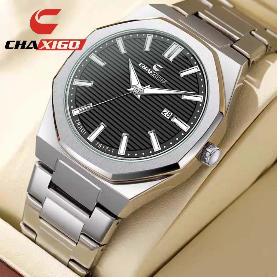 CHAXIGO Steel Belt Men's Simple Business Fashion Men's Waterproof Quartz Luminous Calendar Watch Men
CHAXIGO Steel Belt Men's Simple Business Fashion Men's Waterproof Quartz Luminous Calendar Watch Men