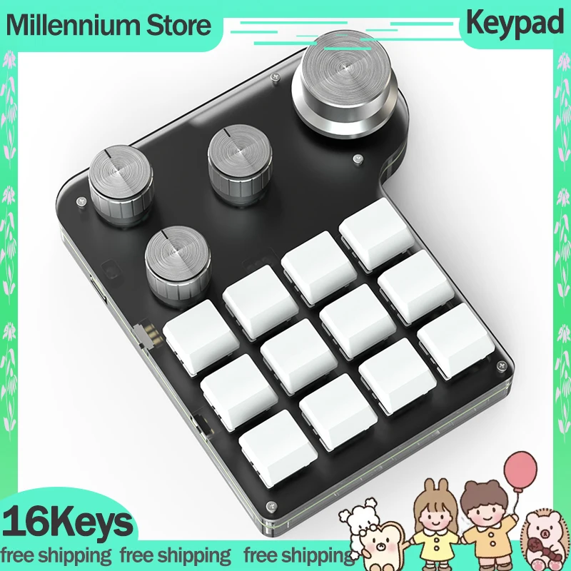 Multi Functional Custom Keypad 16key Dual Mode 2.4G Wireless Bluetooth Keyboard RGB Mini Keypad Customized Mini Keyboard Gifts
Multi Functional Custom Keypad 16key Dual Mode 2.4G Wireless Bluetooth Keyboard RGB Mini Keypad Customized Mini Keyboard Gifts