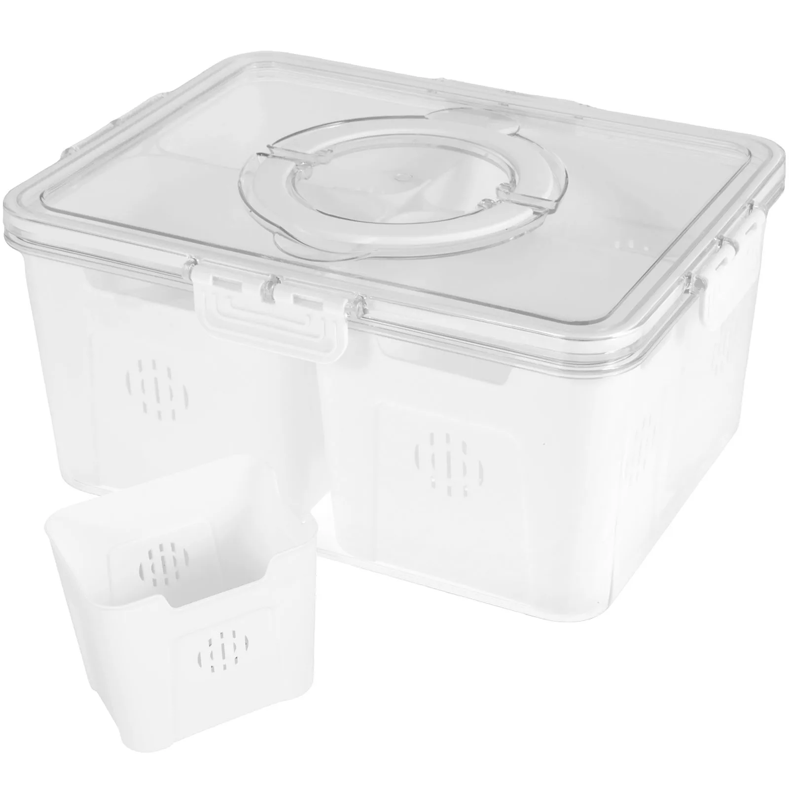 Divided Serving Tray with Lid Snackle Box Container with Drain Holes 4 Compartment Snackle Box Charcuterie Container Portable
Divided Serving Tray with Lid Snackle Box Container with Drain Holes 4 Compartment Snackle Box Charcuterie Container Portable