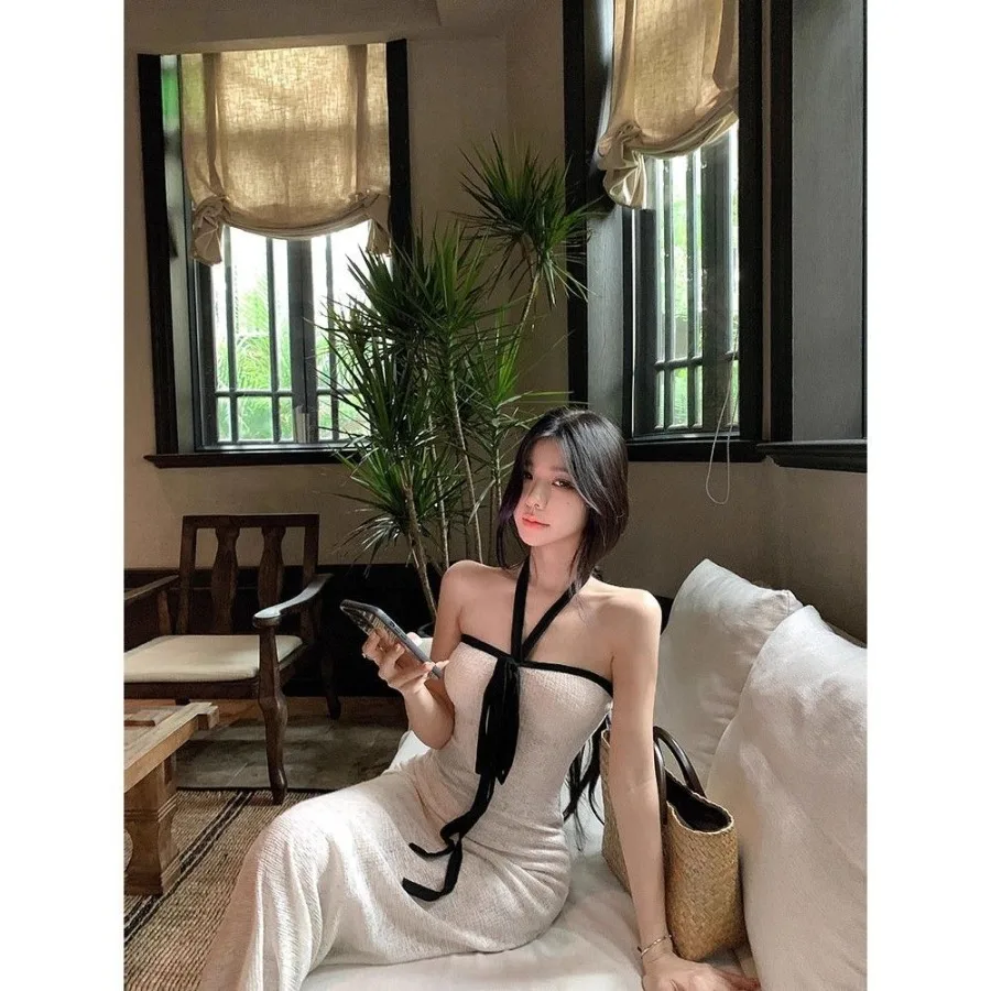【New style】Summer French fashionable waist waist, slimming, strapless tube top long dress, seaside vacation style, black and wh
【New style】Summer French fashionable waist waist, slimming, strapless tube top long dress, seaside vacation style, black and wh