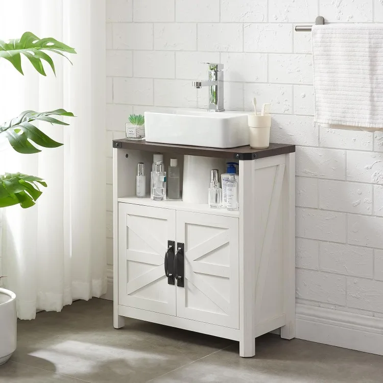 Bathroom Floor Cabinet, Farmhouse Bathroom Storage Cabinet, Adjustable Shelf, Barn Doors, Cabinet for Bathroom, Kitchen, Living
Bathroom Floor Cabinet, Farmhouse Bathroom Storage Cabinet, Adjustable Shelf, Barn Doors, Cabinet for Bathroom, Kitchen, Living