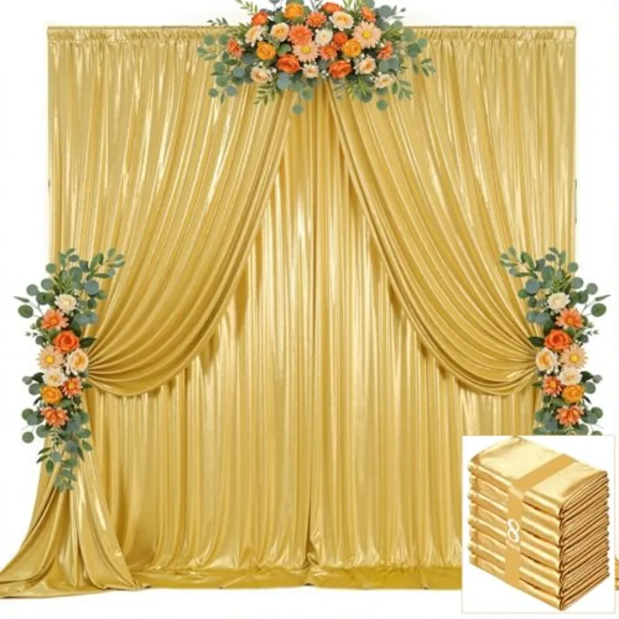 Party wedding backdrop curtain, gold sequin fabric, shimmering sparkly glitter finish, 40x10ft size with 8 panels for photograp
Party wedding backdrop curtain, gold sequin fabric, shimmering sparkly glitter finish, 40x10ft size with 8 panels for photograp