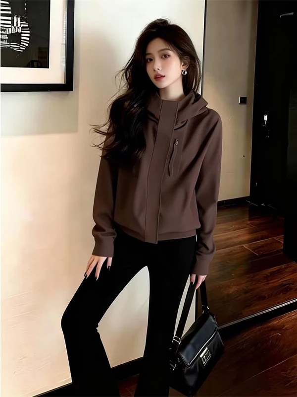Fashionable Casual Hooded Short Jacket Women's Loose Spring Autumn New Style Elegant Windbreaker Versatile Top for Ladies
Fashionable Casual Hooded Short Jacket Women's Loose Spring Autumn New Style Elegant Windbreaker Versatile Top for Ladies