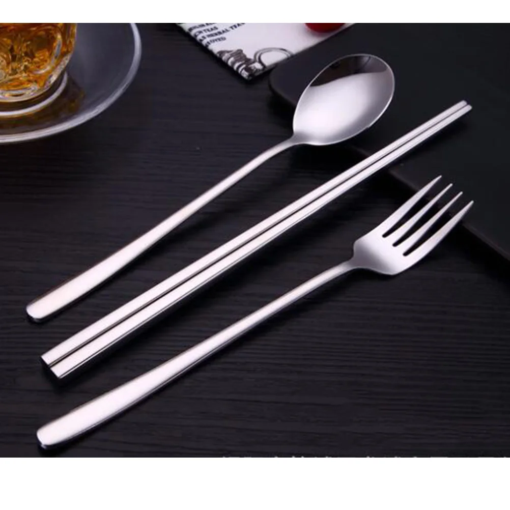 4Pcs Stainless Steel Cutlery Set Portable Chopsticks Spoon Fork Camping Tableware Reusable Travel Dining Friendly
4Pcs Stainless Steel Cutlery Set Portable Chopsticks Spoon Fork Camping Tableware Reusable Travel Dining Friendly