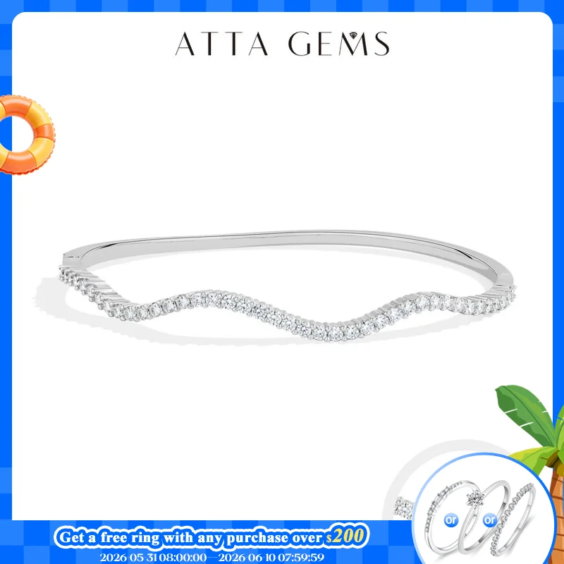 ATTAGEMS Fashion Wave Shape Bangle s925 Silver Moissanite Bracelets Women Semi Eternal Rondelle Bracelet Party Fine Jewelry Gift
ATTAGEMS Fashion Wave Shape Bangle s925 Silver Moissanite Bracelets Women Semi Eternal Rondelle Bracelet Party Fine Jewelry Gift