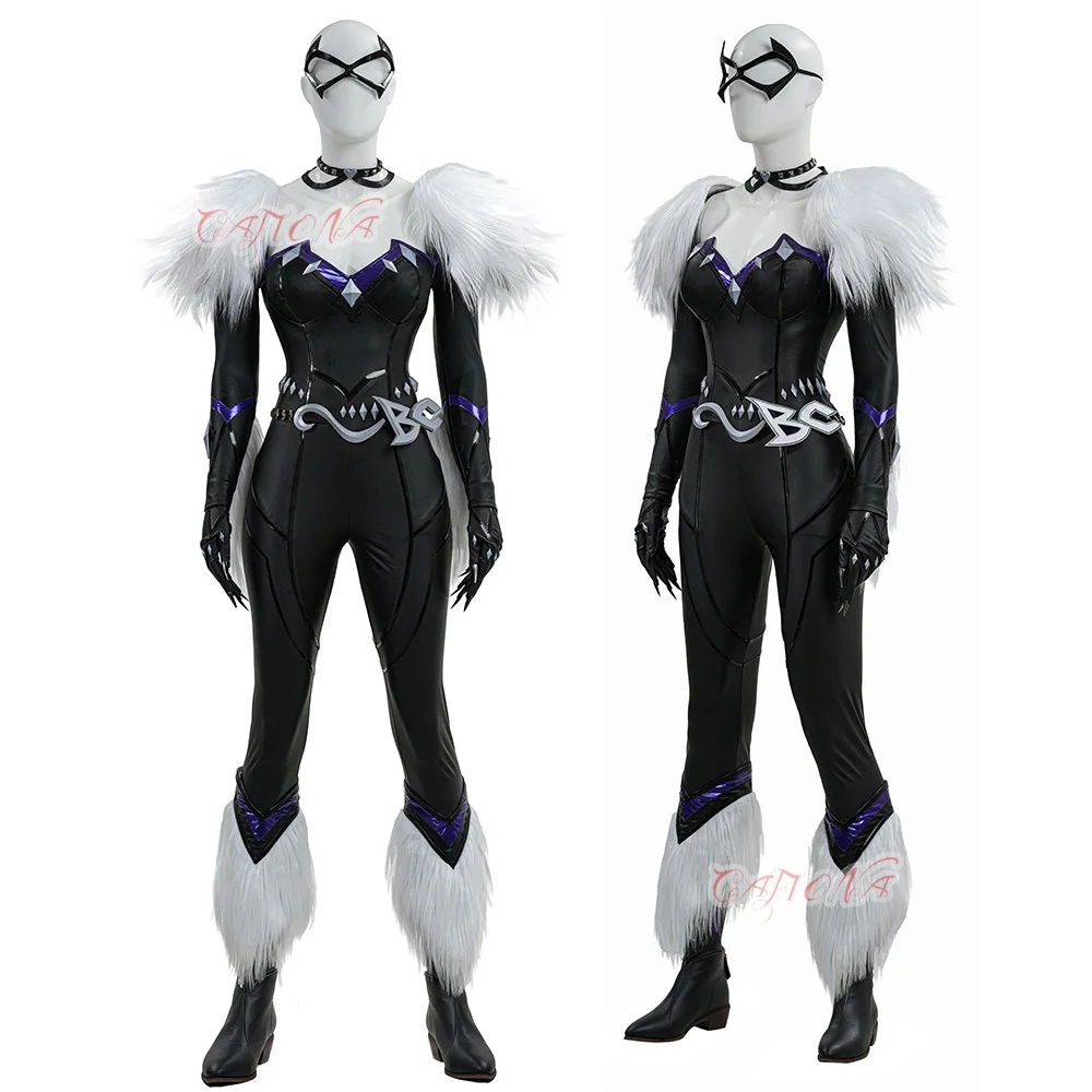 Cafiona New Game Rivals Felicia Hardy Black Cat Cosplay Costumes Black Leotard Bodysuits Superhero Jumpsuits Mask Shoes Full Set
Cafiona New Game Rivals Felicia Hardy Black Cat Cosplay Costumes Black Leotard Bodysuits Superhero Jumpsuits Mask Shoes Full Set