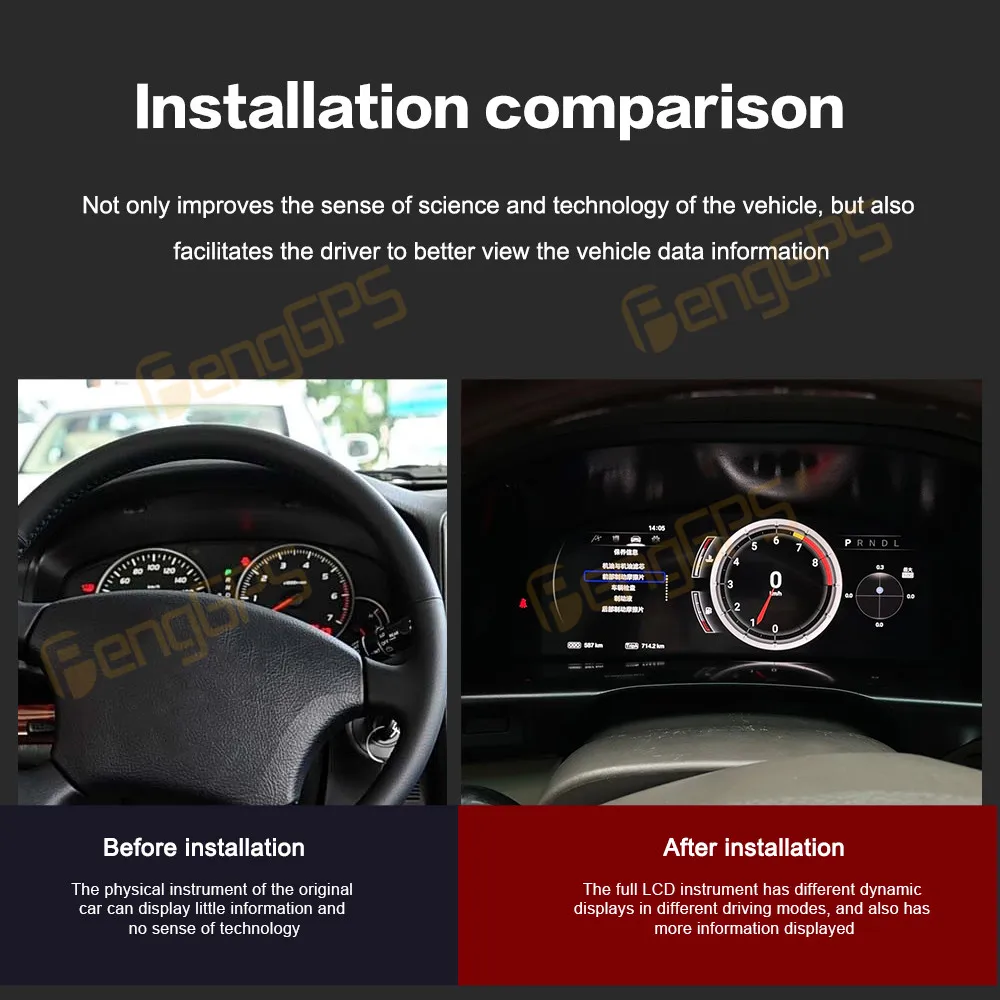 12.3'' LCD Dashboard for Toyta LC100 LX470 2002-2007 LCD Speedometer Instrument Cluster Odometer Virtual Digital Cluster Cockpit
12.3'' LCD Dashboard for Toyta LC100 LX470 2002-2007 LCD Speedometer Instrument Cluster Odometer Virtual Digital Cluster Cockpit