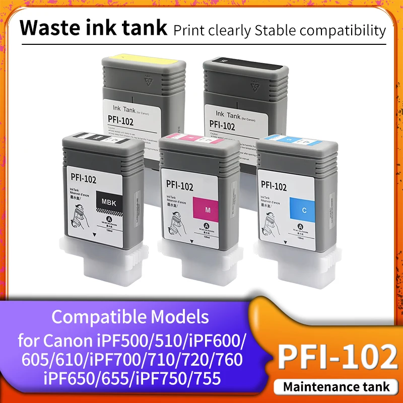 PFI-102 PFI102 PFI 102 Compatible Pigment Ink Cartridge For Canon iPF500 iPF510 iPF600 iPF605 iPF610 iPF700 With Ink And Chip 
PFI-102 PFI102 PFI 102 Compatible Pigment Ink Cartridge For Canon iPF500 iPF510 iPF600 iPF605 iPF610 iPF700 With Ink And Chip