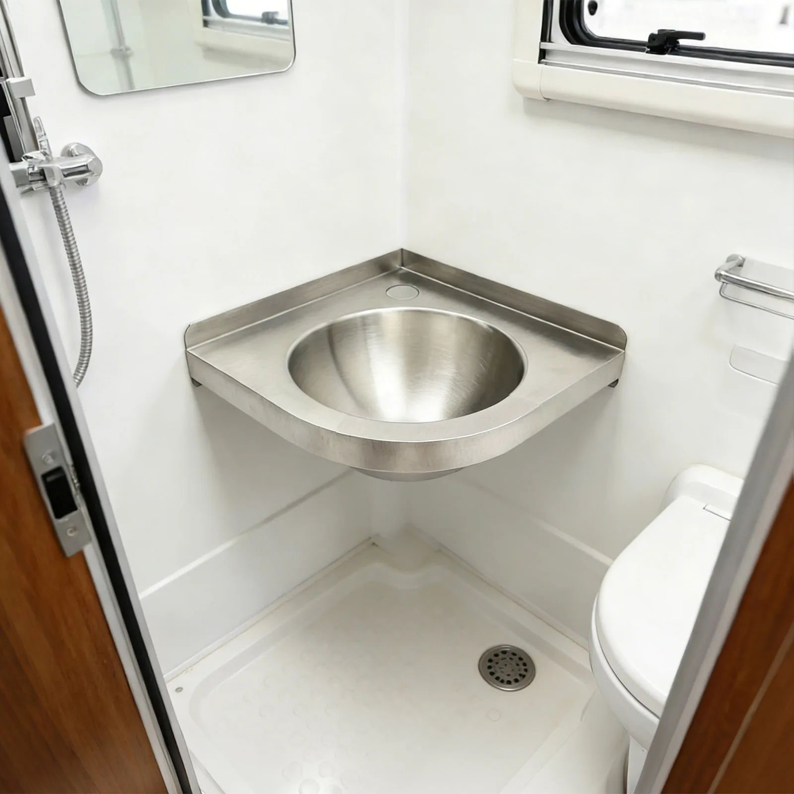 12.01*12.01in Stainless Steel RV Sink, Wall-mounted Washbasin With 2 Mounting Brackets For RV, Campervans, Yachts, Kitchens
12.01*12.01in Stainless Steel RV Sink, Wall-mounted Washbasin With 2 Mounting Brackets For RV, Campervans, Yachts, Kitchens