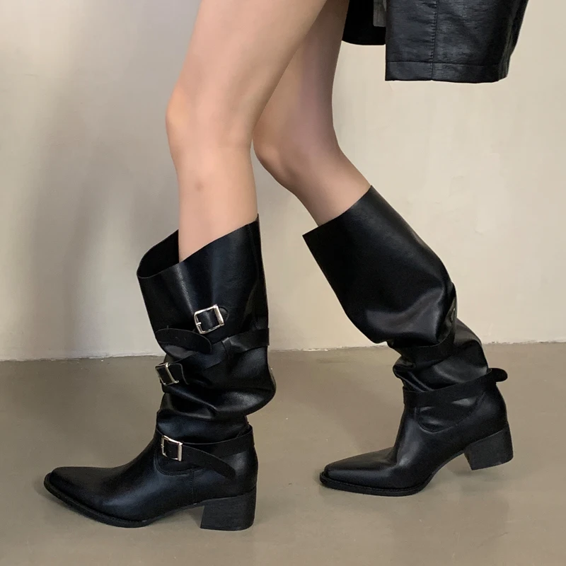 Eilyken Winter Black Punk Round Toe Knee-High Women Boots Square Heels Buckle Strap Ladies Booties Shoes Zapatillas De Mujer
Eilyken Winter Black Punk Round Toe Knee-High Women Boots Square Heels Buckle Strap Ladies Booties Shoes Zapatillas De Mujer