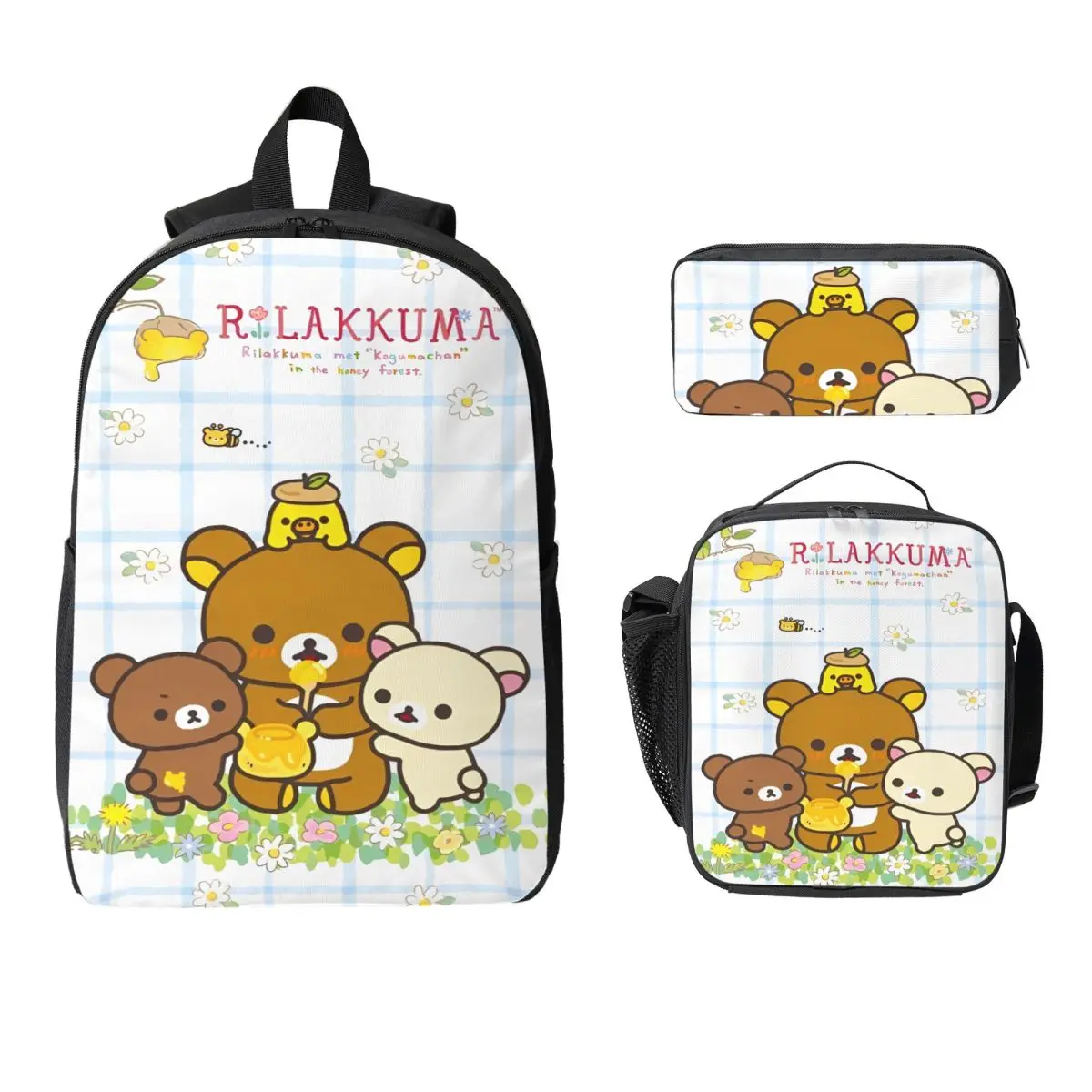 3Pcs Cute Kawaii Rilakkuma Bear Backpack Set for Kids Pencil Boxes Bookbag Sets with Lunch Box For School Students Daypack
3Pcs Cute Kawaii Rilakkuma Bear Backpack Set for Kids Pencil Boxes Bookbag Sets with Lunch Box For School Students Daypack