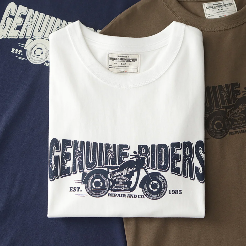 Heavy May khaki print short sleeve T-shirt men's retro motorcycle cotton base shirt summer round neck T-shirt
Heavy May khaki print short sleeve T-shirt men's retro motorcycle cotton base shirt summer round neck T-shirt