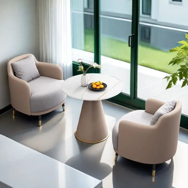 Custom Simple Balcony Single Sofa Coffee Table Set Leisure Hotel Reception Sales Office Negotiation Table and Chair Beauty Salon
Custom Simple Balcony Single Sofa Coffee Table Set Leisure Hotel Reception Sales Office Negotiation Table and Chair Beauty Salon