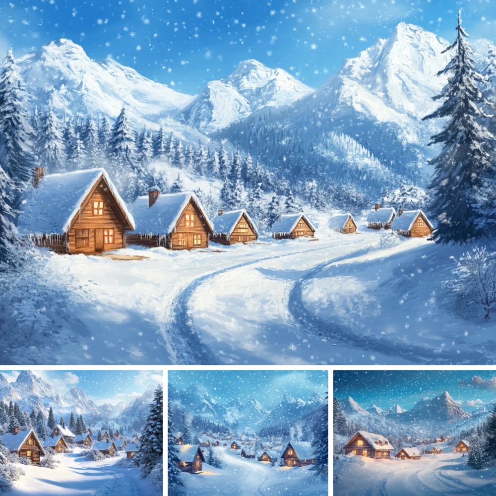 Winter Snow Cabin Mountain Backdrop Snowflake Pine Tree Road Fabric For Christmas Kids Family Studio Holiday Photo Booth Prop
Winter Snow Cabin Mountain Backdrop Snowflake Pine Tree Road Fabric For Christmas Kids Family Studio Holiday Photo Booth Prop