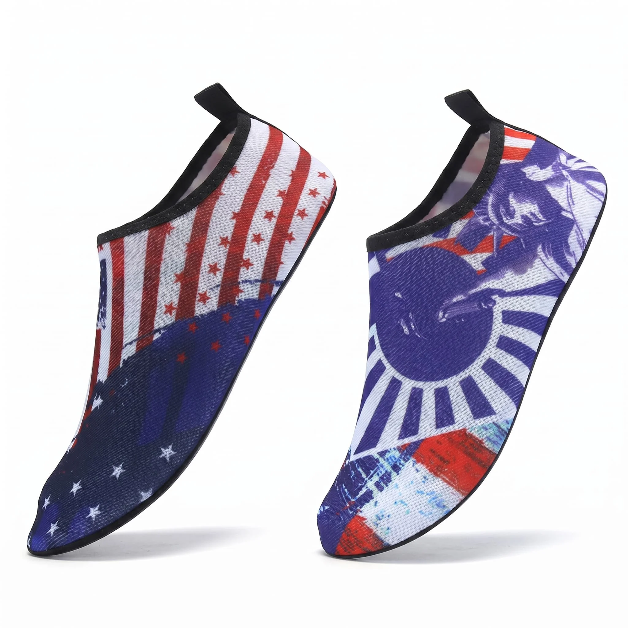 Summer American printed quick drying men's and women's water shoes with soft soles for anti slip surfing and diving on the beach
Summer American printed quick drying men's and women's water shoes with soft soles for anti slip surfing and diving on the beach