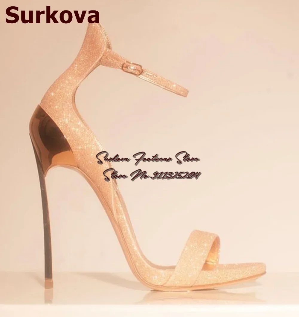 Surkova Metal Blade Heel Sandals Champagne Color Bling Bling Sequined Wedding Shoes Buckle Strap Dress Pumps Wine Glass Heels
Surkova Metal Blade Heel Sandals Champagne Color Bling Bling Sequined Wedding Shoes Buckle Strap Dress Pumps Wine Glass Heels