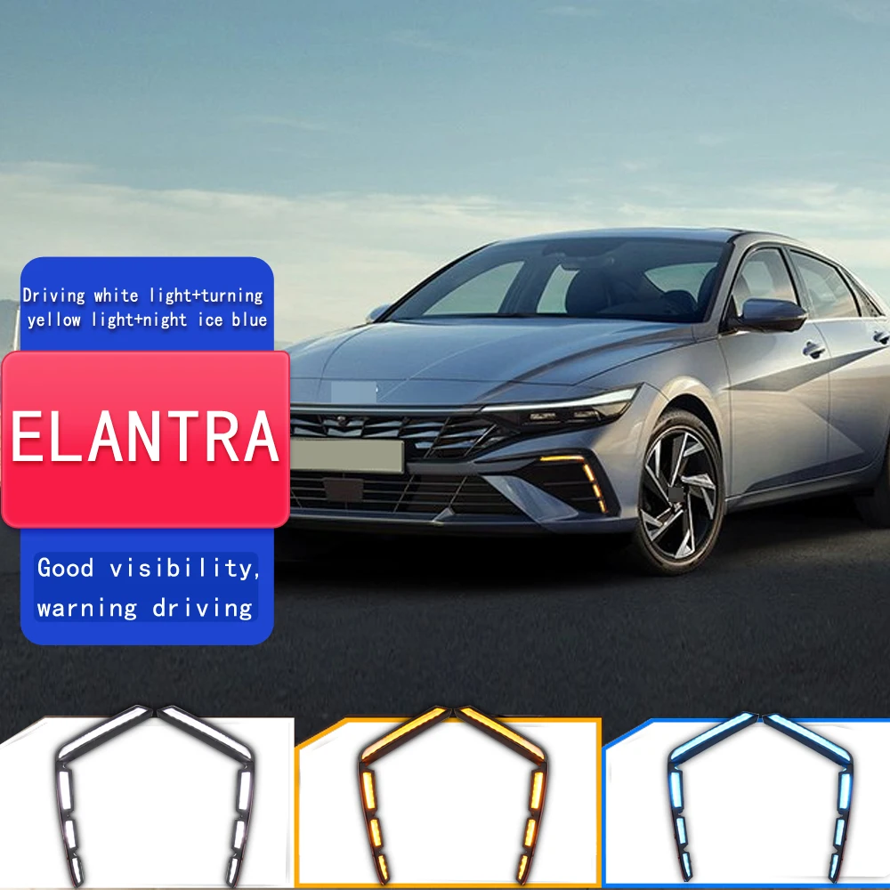 2PCS For Hyundai Elantra 2023 2024 Car LED DRL Daytime Running Lights with Dynamic turn signal Daylight Foglight
2PCS For Hyundai Elantra 2023 2024 Car LED DRL Daytime Running Lights with Dynamic turn signal Daylight Foglight