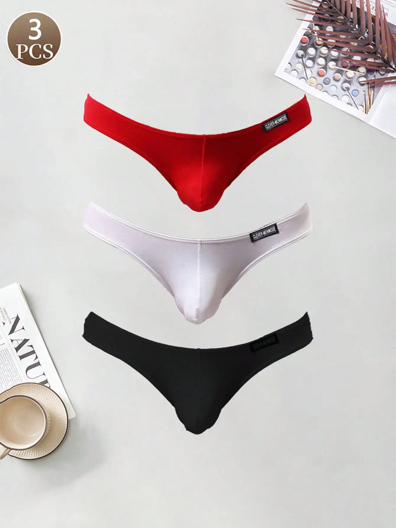 3PCS Solid color low waist men's brief Breathable men's loose comfortable fashionable and sexy underwear
3PCS Solid color low waist men's brief Breathable men's loose comfortable fashionable and sexy underwear