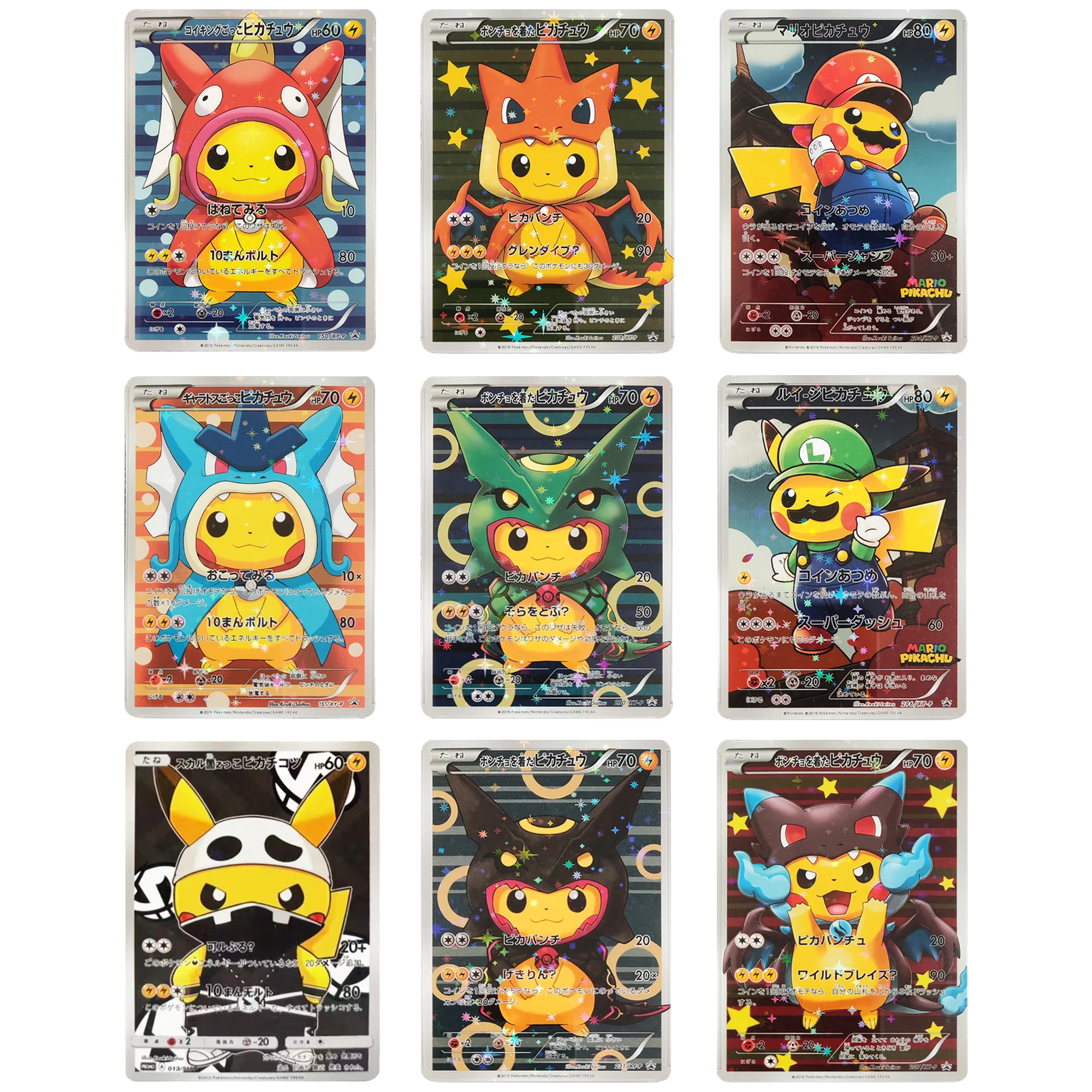 9Pcs/set Diy Ptcg Pikach Cos Series Rare Flash Card Self Made Classic Game Anime Collection Card Gift Toy
9Pcs/set Diy Ptcg Pikach Cos Series Rare Flash Card Self Made Classic Game Anime Collection Card Gift Toy