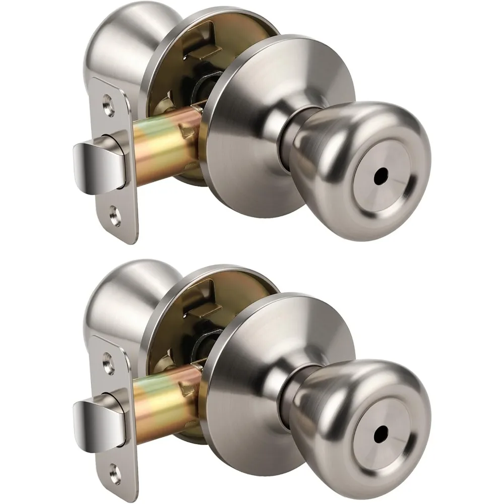 2 Pack Privacy Door Knobs Brushed Nickel, Round Interior Door Knobs for Bathroom or Bedroom, Satin Nickel Indoor Door Knob Keyl
2 Pack Privacy Door Knobs Brushed Nickel, Round Interior Door Knobs for Bathroom or Bedroom, Satin Nickel Indoor Door Knob Keyl