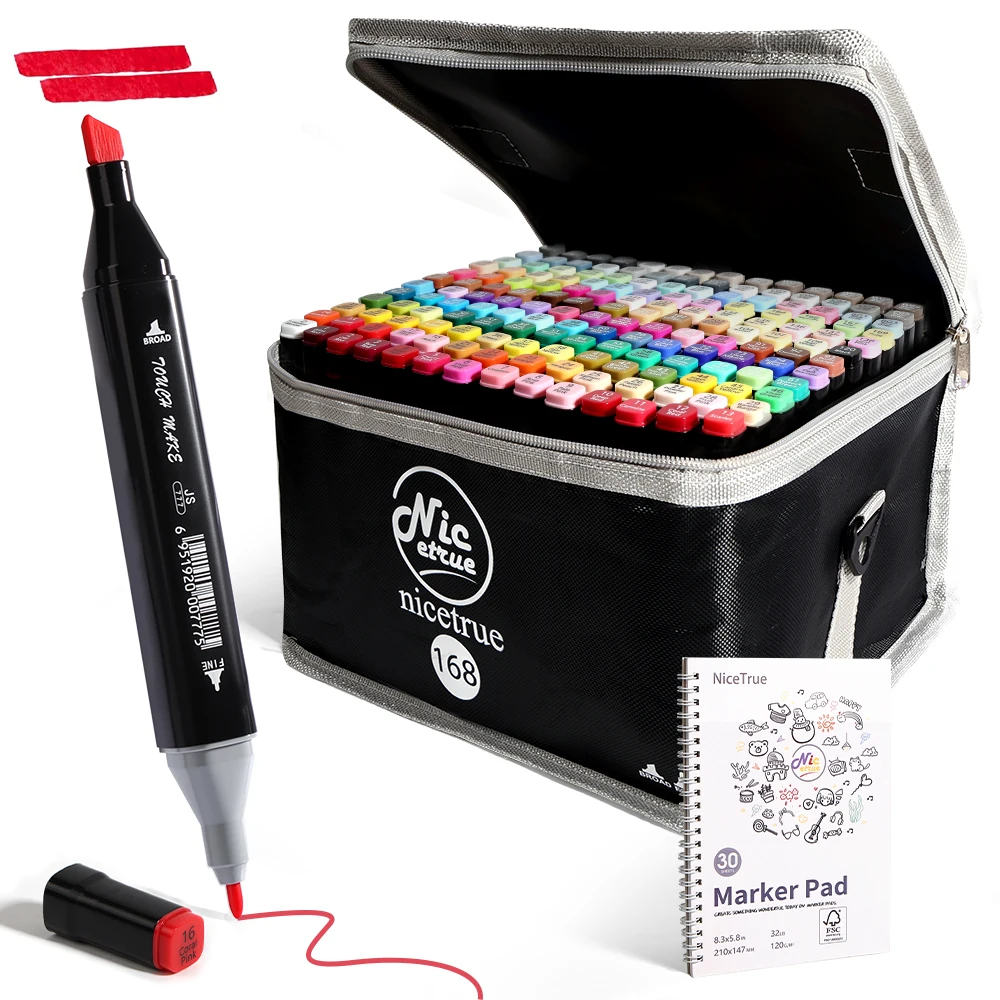 Nicetrue 24-168 Colors Alcohol Markers Set Vibrant High-Pigment Markers for Anime Art Manga Illustration Comic Drawing Fandom
Nicetrue 24-168 Colors Alcohol Markers Set Vibrant High-Pigment Markers for Anime Art Manga Illustration Comic Drawing Fandom