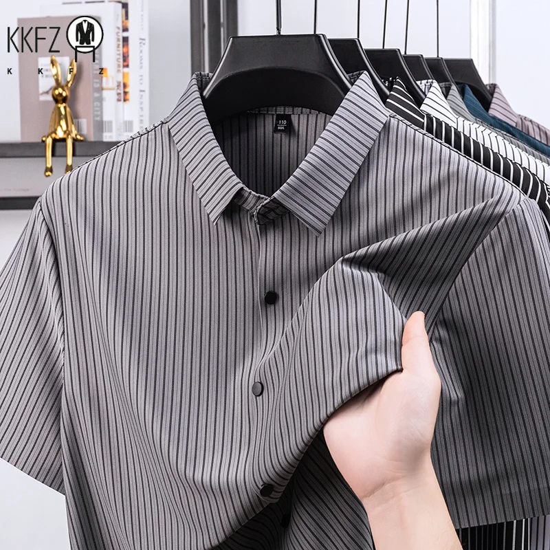 Mens Striped Short Sleeve Shirt Casual Pattern Button Up Turn Down Collar Breathable Fabric For All Seasons Daily Wear
Mens Striped Short Sleeve Shirt Casual Pattern Button Up Turn Down Collar Breathable Fabric For All Seasons Daily Wear