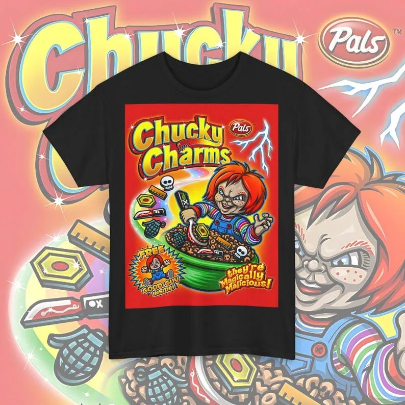 Chucky Charms Unisex Heavy Cotton Tee, Retro Horror Tee, Vintage Style Shirt, Halloween Costume, Gift for Horror Fans
Chucky Charms Unisex Heavy Cotton Tee, Retro Horror Tee, Vintage Style Shirt, Halloween Costume, Gift for Horror Fans