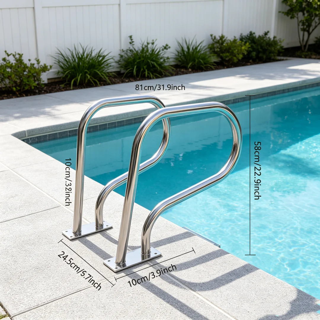 Grab Bars Swimming Pool, 304 Stainless Steel, 265lbs Load Capacity, Neoprene Cover for Safety, Easy Install with Blue Grip Cover
Grab Bars Swimming Pool, 304 Stainless Steel, 265lbs Load Capacity, Neoprene Cover for Safety, Easy Install with Blue Grip Cover