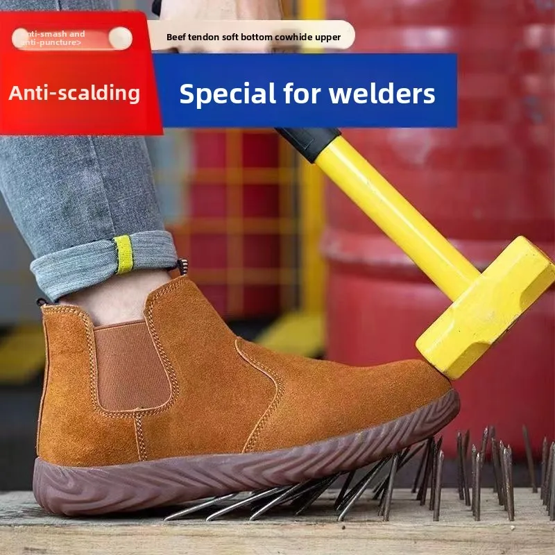 Labor Insurance Shoes Steel Bag Head Anti-smashing Electric Welding High-top Cowhide Wear-resistant and Anti-scalding Safety
Labor Insurance Shoes Steel Bag Head Anti-smashing Electric Welding High-top Cowhide Wear-resistant and Anti-scalding Safety