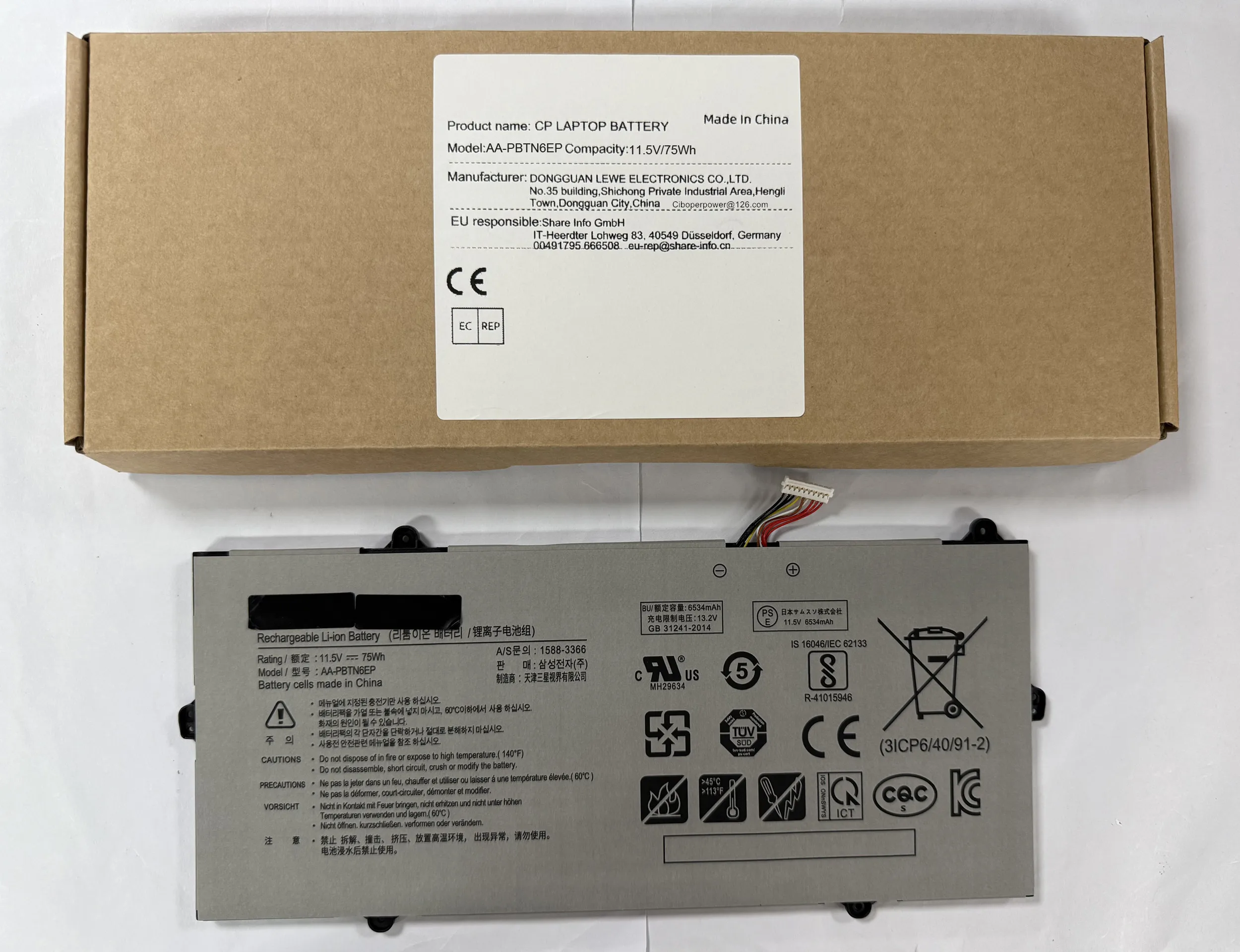 Laptop Battery AA-PBTN6EP 11.5V/75Wh For 900X5T-X05 900X5T 900X5T-X78L 900X5T-X01 900X5T-X02 Notebook 
Laptop Battery AA-PBTN6EP 11.5V/75Wh For 900X5T-X05 900X5T 900X5T-X78L 900X5T-X01 900X5T-X02 Notebook