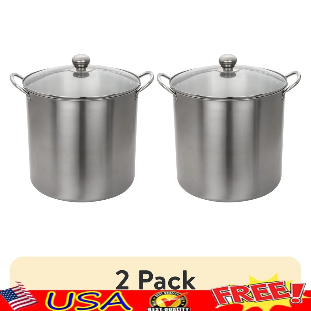 2 Pack 21.5 Quart Stainless Steel Canning Pot with Rack Dual Water Bath and Steam Canner Large Stock Pot Home Canning
2 Pack 21.5 Quart Stainless Steel Canning Pot with Rack Dual Water Bath and Steam Canner Large Stock Pot Home Canning