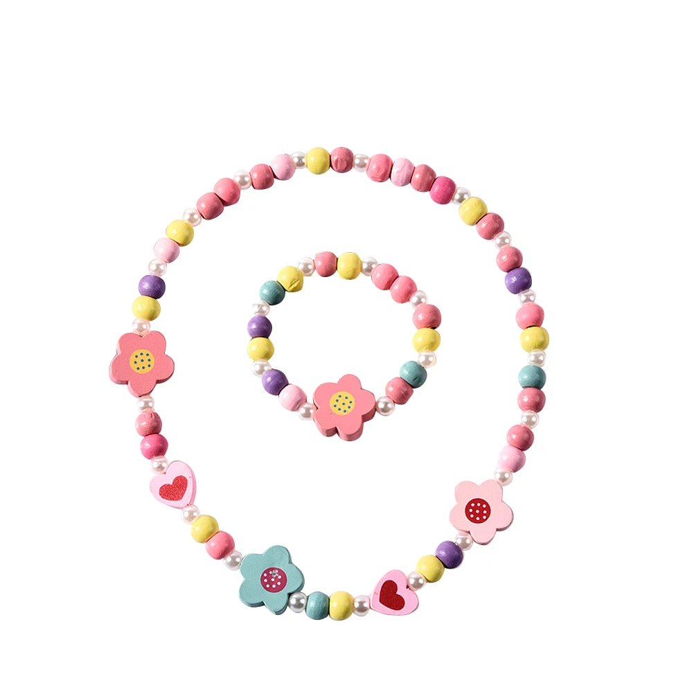 Children's Wooden Bracelet Necklace Kids and Cartoon Flowers Heart Shape Beaded Bracelets
Children's Wooden Bracelet Necklace Kids and Cartoon Flowers Heart Shape Beaded Bracelets