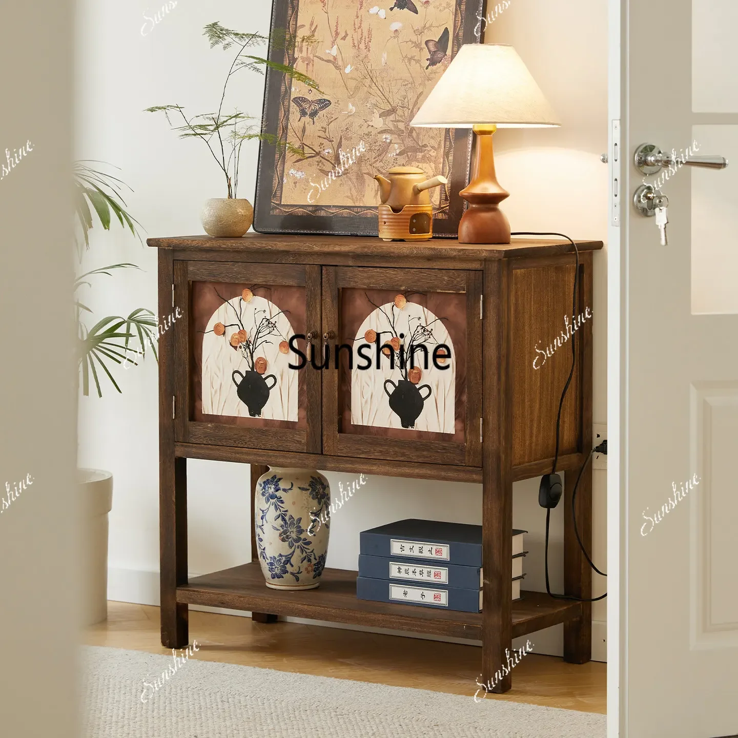 Y.Painted dining side solid wood multi-functional chest retro old living room entrance
Y.Painted dining side solid wood multi-functional chest retro old living room entrance