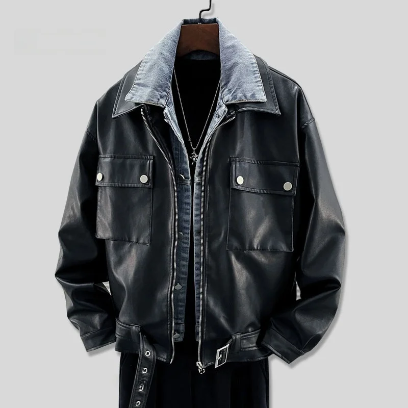 Leather Jaet Men's Casual Sle Zipper Closure Long Sve Polyester Fiber Autumn Season Heavyweight Fake Two-Piece Denim P...
Leather Jaet Men's Casual Sle Zipper Closure Long Sve Polyester Fiber Autumn Season Heavyweight Fake Two-Piece Denim P...