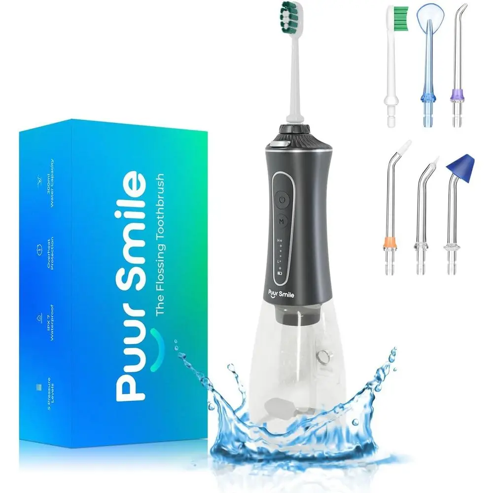 Portable Rechargeable Water Flosser for Dental Care - 6 Tips, Travel-Friendly, Waterproof Oral Irrigator
Portable Rechargeable Water Flosser for Dental Care - 6 Tips, Travel-Friendly, Waterproof Oral Irrigator