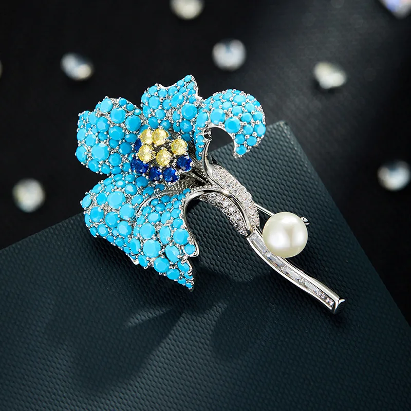 Fashion Premium Full Zirconium Elegant Flower Brooch Luxury Blue Pine Freshwater Pearl Brooch Pin
Fashion Premium Full Zirconium Elegant Flower Brooch Luxury Blue Pine Freshwater Pearl Brooch Pin