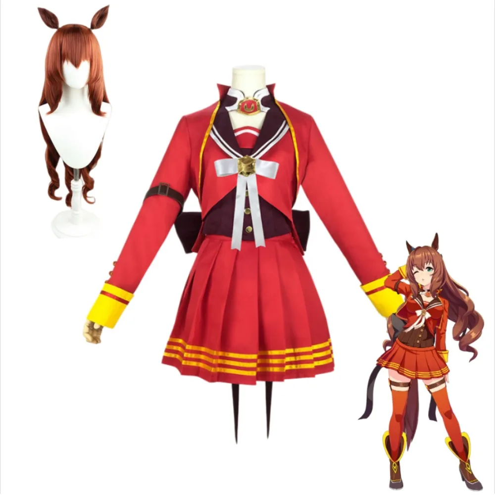 Uma Musume Pretty Derby Maruzensky Cosplay Winning Outfit Red Dress Uniform Full Set with Accessories Halloween Comic Con Outfit
Uma Musume Pretty Derby Maruzensky Cosplay Winning Outfit Red Dress Uniform Full Set with Accessories Halloween Comic Con Outfit